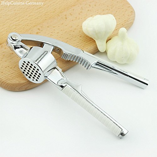 HelpCuisine Premium qualität (2 in 1) Knoblauchpresse + Nussknacker Nussöffner knoblauchpresse knoblauchschneider knoblauchschäler knoblauchreibe knoblauchwürfler ingwerpresse garlic press edelstahl, Zink presse Mehrzweck Küchengerät mit Knoblauchpresse und Nussknacker Nussöffner Funktion, professionelle küchenhelfer aus hochwertigem rostfreien Edelstahl, Zink, vernickelt, langlebig, rutschfest ergronomischer griff, spülmachinefest