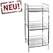 Produktbild modernes Badregal Küchenregal Badezimmer Standregal mit 3 Ablagen - Regal und Fächer aus Metall - CHROM