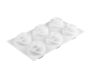 LEZED Molde de Silicona para Hornear Flor de Rosa para Tartas Moldes de Jabón de Silicona Flor Bandeja Bandejas artesanal de bricolaje Chocolate Jelly Candy molde para jabón, dulces, muffins