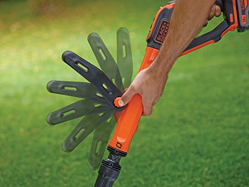 Black+Decker 18V 4.0Ah Akku-Rasentrimmer, Powercommand, EasyFeed, inkl. Akku und Ladegerät, 30cm Schnittbreite, STC1840EPC, schwarz orange - 6