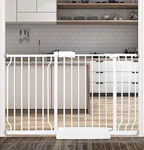 HOOEN Extra Wide Baby Gates 48-53 Inch Indoor Child Gate for Kid or Pet Dogs Walk Through Pressure Mounted Baby Gate for Doorway Stairs Living Room