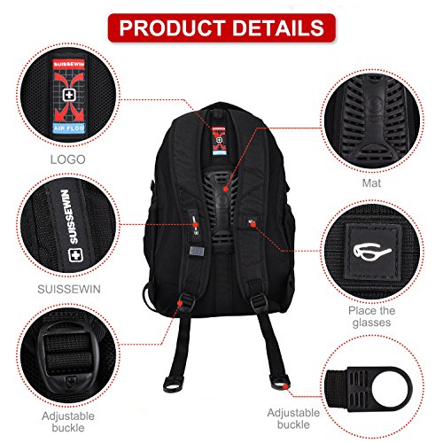 XY Life Laptop Rucks  cke Daypack Schulrucksack Backpack Multifunktion Leichter  f  r Herren M  nner Schul Outdoor Wandern Reisen  30L 15 Zoll  Schwar