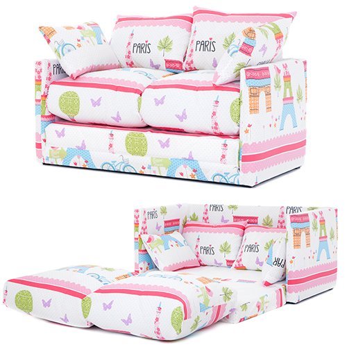 Paris City Design Children's Fold Out Sofa Bed