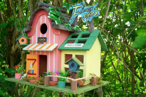 Hüwüknü Blumen Laden Vogelhäuschen aus Holz - 7