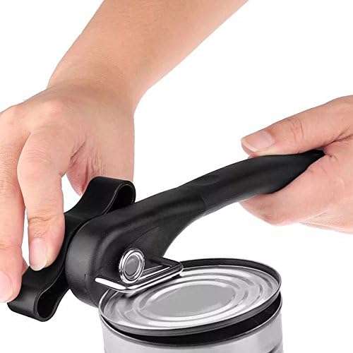 Manual Can Opener, LeRan Safety Stainless Steel Tin Openers with TPR Anti Slip Handle, Rotating Knob and Hanging Holes, Professional Tools for Your Kitchen,Really Protect Your Hands
