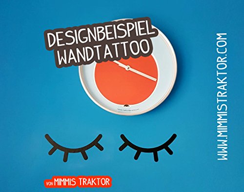 Mimmis Traktor® Wandtattoo Wimpern 47 cm (je 20 cm) SCHWARZ - 3