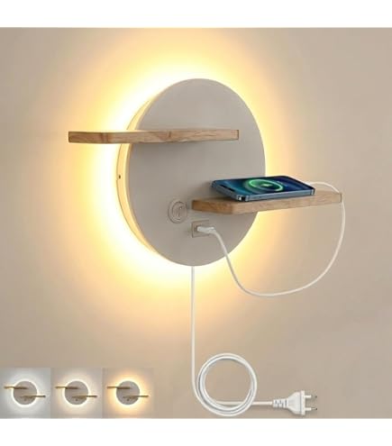 Wandlamp kinderkamer met plankje en schakelaar 'Jessie'-blauw 45 cm