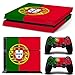 Produktbild PlayStation 4 Designfolie Sticker Skin Set für Konsole + 2 Controller – Flagge Portugal