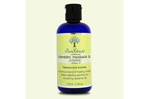 Turmeric Massage Oil with Jasmine- 100% Natural, Arthritis Relief, Great After Exercises, Relaxing, Anti-inflammatory, Smells Amazing - by PureXtracts