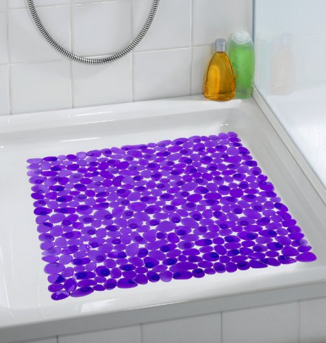 WENKO 20269100 Duscheinlage Paradise Purple – Rutschstopp, Saugnäpfe, Kunststoff, Lila - 3