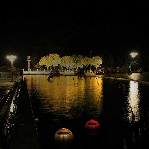 Linkax Solar Schwimmendes Licht Teichlicht Pool Licht Teichbeleuchtung mit Farbwechsel Wasserdichtes ABS-Kunststoff Garten Hängeball Licht (1 Stück) - 8