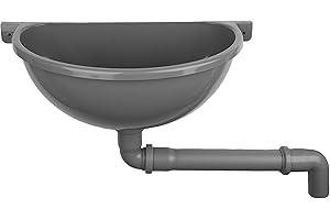 Agande Umywalka z dzióbkiem, umywalka z tworzywa sztucznego, szara, prosta z rurą odpływową, na kemping, do ogrodu, piwnicy, na plac budowy, WC