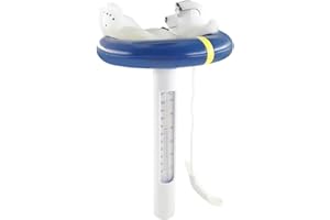 TAIMEIMAO Thermometer Eisbär,Poolthermometer Schwimmend,Leicht Ablesbar Wasserthermometer,mit String Bruchfest,Geeignet für Swimmingpool