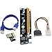 Produktbild 4pin Stromversorgung Bergbau Verlängerungslinie, ESAILQ PCI-E Express Powered Riser Card W / USB 3.0 Extender Kabel 1x to16x Monero (Gelb)