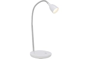 BRILLIANT Lampe Anthony LED Tischleuchte eisen/weiß | 1x 2.4W LED integriert, (200lm, 3000K) | Mit Druckschalter an der Basis