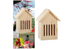 Posten Anker XXL Insektenhotel aus Holz, 50 x 24 x 14 cm, mit Metalldach, Nistkasten mit 7 Kammern und natürlicher Füllung für Insekten, mit Befestigungshilfe