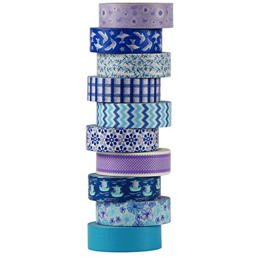 UOOOM 10 Rolls Beautiful Washi Tape Masking Tape deko klebeband buntes Klebebänder DIY scrapbook deko (Design 9032)
