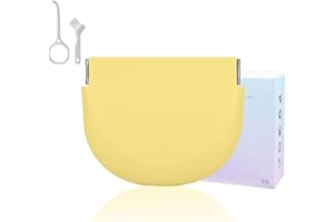 DIDATOOL Ferula dental, Estuche de Dentadura de Silicona con Cierre Magnético Automático para Dentaduras, Versátil Bolsa de Almacenamiento Ideal para Uso Diario y Viajes(Amarillo claro)