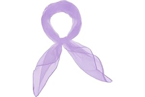 Basic Sense Plain Square Chiffon Neck Scarf For Lady Retro 50s Light Weight