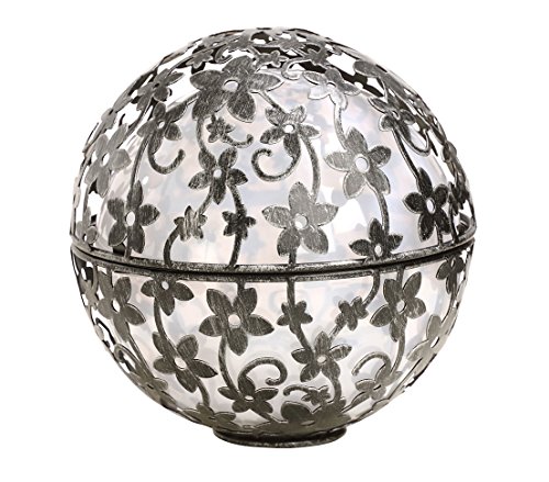 Dehner Solarleuchte Kugel Blume mit Farbwechsel, Ø 15 cm, Metall