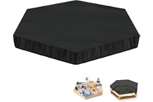 LAMUNI Bâche Bac à Sable Hexagonale Housse de Bac à Sable, 420D Oxford Bâche pour Bac à Sable, Housse de Protection pour Bac à Sable de Jardin, Imperméable Couverture Bac à Sable, 230x200x20cm