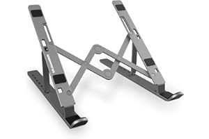 NOX XTREME PRODUCTS NOX Hummer AXYS Stand - XHUMMERASTAND - Base en Aluminium, Compatible avec Les Ordinateurs Portables jusqu'à 17" et tablettes, Design Minimaliste, Sac de Transport Inclus, Gris-Noir