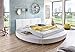 Produktbild SAM® Design Rundbett Bastia, Bett in weiß, Kopfteil abgesteppt, mit Chromfüßen, auch als Wasserbett verwendbar, 180 x 200 cm