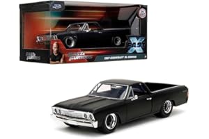Jada Toys Fast and Furious Auto EL Camino (1:24, schwarz) - Chevrolet EL Camino 1967 aus dem Film Fast & Furious 10, Die Cast Auto ab 8 Jahre mit Teilen zum Öffnen, 19cm