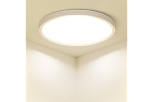 ‎ZEMTY zemty Deckenlampe LED Deckenleuchte Flach, 18W 1800LM 5Farben-2700K/3000K/4000K/5000K/6500K Lampen Decke, Ø21.8x1.7cm Ultra Dünn Rund IP44 Badlampe für Flur Schlafzimmer Keller Küchen Badezimmer