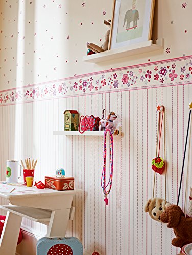 Esprit Home Bordüre Girls Dreams Vlies 5,00 m x 0,13 m rot lila weiß Made in Germany 941273 94127-3 - 4