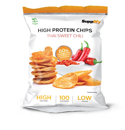 Protein Chips – Eiweiß Fitness Snack Thai Sweet Chili 6x50g Von Supplify – Whey Proteinpulver und Protein Riegel Ersatz in 3 Geschmäckern – ideal zum Abnehmen oder als Muskelaufbau Booster Protein Chips – Eiweiß Fitness Snack Thai Sweet Chili 6x50g Von Supplify – Whey Proteinpulver und Protein Riegel Ersatz in 3 Geschmäckern – ideal zum Abnehmen oder als Muskelaufbau Booster