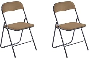 Hooma - Juego de 2 sillas plegables para interiores y cómodas de terciopelo, color marrón