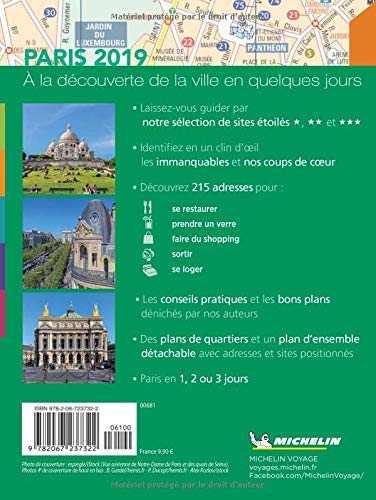 Livres Couvertures de Guide Vert Week&GO Paris Michelin 2019
