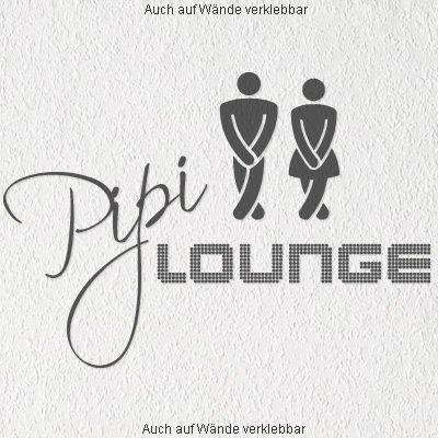 A625 Wand/Türtattoo „Pipi Lounge“ 40cm x 28cm grau (erhältlich in 40 Farben und 3 Größen) - 2