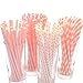 Produktbild 100 Stück Einweg Trinkhalme, Biologisch Abbaubare Trinkhalme Papier Straw für Geburtstag, Hochzeit, Baby-Dusche, Feiern und Party