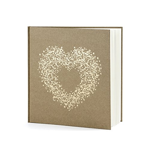 Simplydeko Gästebuch zur Hochzeit | Hochzeitsgästebuch | Hochzeitsbuch (Vintage Kraftpapier-Look)