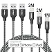 Produktbild Lightning Kabel, iVoler [3 Stücke:1m 2m 3m] Nylon iPhone Ladekabel iPhone Kabel USB Datenkabel für Apple iPhone X / 8 / 8 Plus / 7 / 7 Plus / 6 / 6 Plus / 6s / 6s Plus / SE / 5 / 5c / 5s, iPad Pro, iPad Air / Air 2, iPad mini 2 / 3 / 4, iPad 4, iPod Nano 7 und weitere - [Aluminium Anschluss] [Hochwertiges & Schnelles Ladekabel] [Doppelt mit Nylon Umflochten] [Lebenslange Garantie] - Schwarz