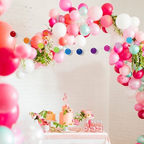 Filz Punkte Rund Wimpel Fahnen Girlande Banner Wimpelgirlande Hochzeit Parteidekor Ammer – Bunt - 5