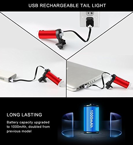 Raypal LED Fahrrad Rücklicht ,Super helle USB aufladbare, 360 Grad-Funktion, 5-Modi, Wasserdicht, Easy Install & Quick Release - 4