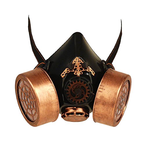 Preisvergleich Produktbild Steampunk Atemschutz Gasmaske Atemschutzmaske mit eingesetzten Metallspikes für Cosplay - Gothic - Steampunk - EDM Fans FASCHING (87364-9003-000)