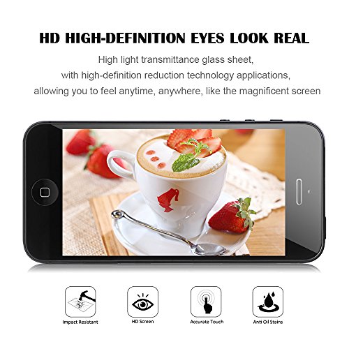 iPhone 5S/SE/5C/5 Screen Protector, ONSONÂ® [3-Pack] Premium Tempered Glass Screen Protector for Apple iPhone 5S/SE/5C/5 (4 inch) 9H Hardness, Anti Fingerprint, No Bubbles