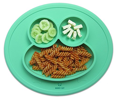 Nooni Care Baby Teller Schüssel Tischset mit Untergliederungen Rutschfest Haftbar, Klein Kinder Platzmatte aus Silikon, Perfekte für Baby Entwöhnung, Einfach Abwaschbar, Auch Für Unterwegs - 2