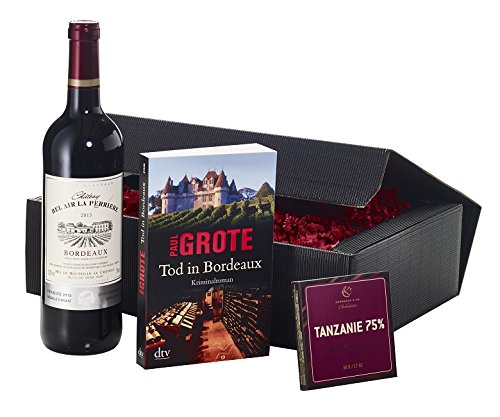 Preisvergleich Produktbild Geschenkset Wein und Buch "Tod in Bordeaux"