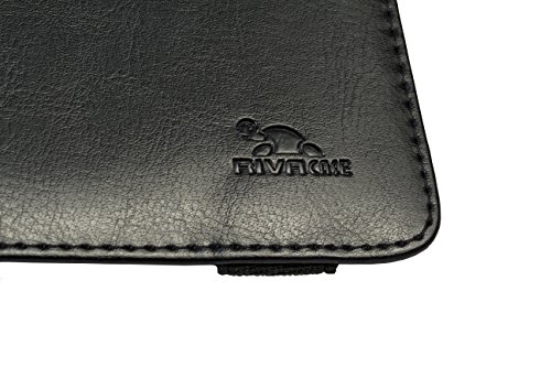 RIVACASE Kunstledertasche für Tablets bis 11.6“ – Hochwertiges Case mit Universal Clips zur Befestigung und gepolsterten Seiten – Schwarz - 4