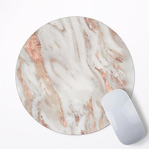 Pink Marble Mouse Pad Computer Mat Rubber Pad MP-0087 ( Round 8 inches)
