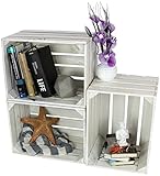 Vielseitige, kreative Universal-Kiste als Bücher-Kiste & Getränke-Kiste und zum Aufbewahren & Verstauen von Schall-Platten, Konserven, Brennholz. Bunte, farbige Natur Geschenk-Kiste zu Geburtstag