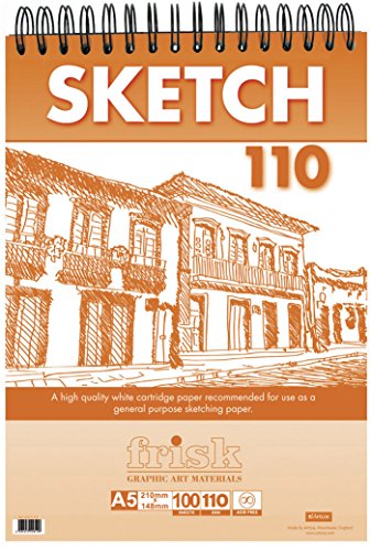 Frisk - Bloc de Dibujo (A5, 100 Hojas), Color Blanco