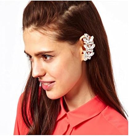 Large Silver &amp; Crystal Ear Cuff For Peirced Ears Latest Celeb Trend S/S 2014