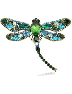 RichBest Brosche Libelle, Kristall, Sommerliches Accessoire, zum Anstecken an Schals / Revers