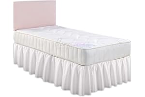 Home Linen Furnishing Base Platform Valance Sheet In 6 Sizes - Premium Quality (Double Size,White)